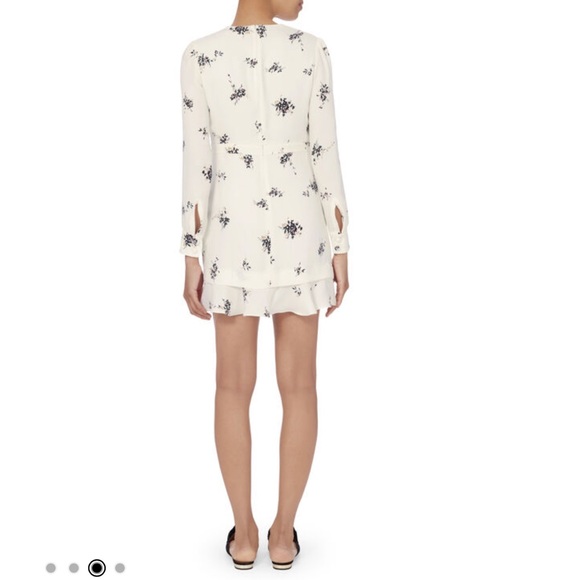 ALC Sana Flounce Hem Dress 100% Silk Floral - Picture 5 of 12